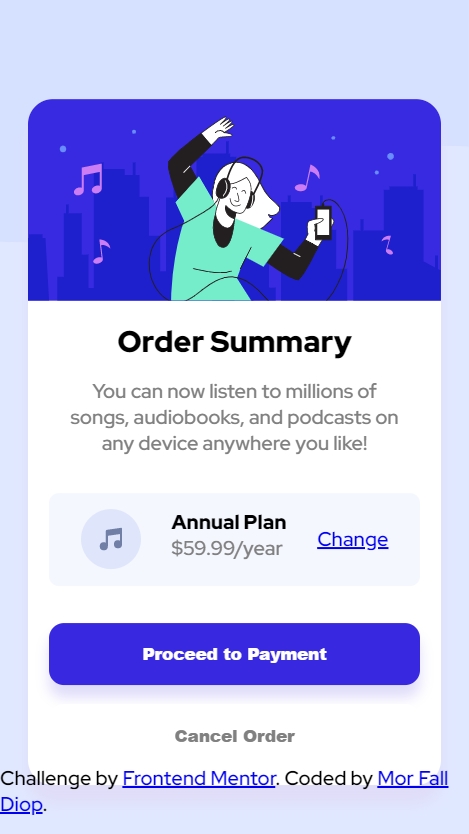 Order summary component
